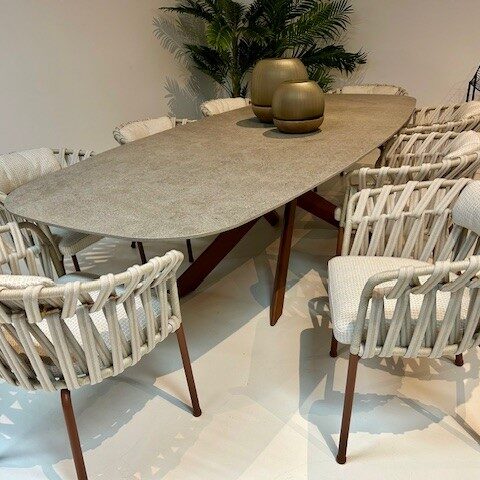 VARASCHIN EMMA CROSS OUTDOOR DINING CHAIRS - SET OF 8