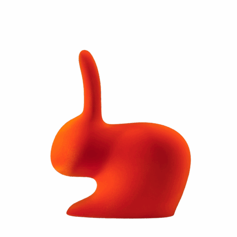 Rabbit Chair Flock Orange